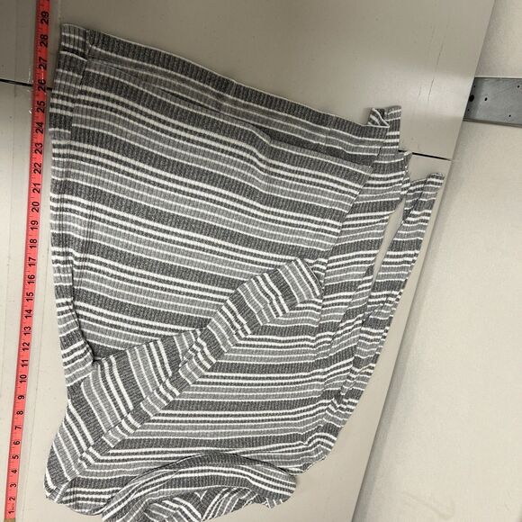 Chico’s Zenergy Cowl Neck Sweater Women’s 3 XL 16/18 Gray White Striped Ribbed - Picture 9 of 15